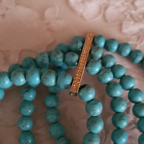 4 Strand Turquoise Color Boho Bracelet - Picture 3 of 5